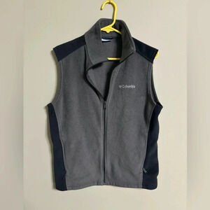 Columbia  Fleece Vest Full Zip Soft Shell Vest Pockets Men’s Size Medium Grey